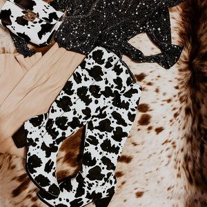 NWT NEVER WORN COW PRINT BOOTS